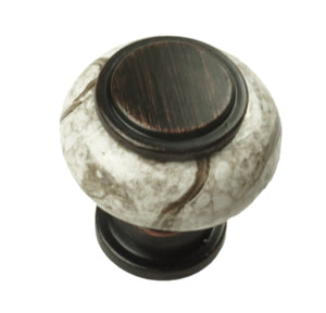 DIY Décor Hub - Small Oil-Rubbed Bronze w/Granite-Gray Ceramic Cabinet Knobs, 10-Pack